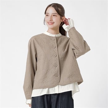ゆべしさんコラボ キルトジャケット レディス SELF+SERVICE(セルフ＋サービス) SP26AW-SELY03(チャ-M)