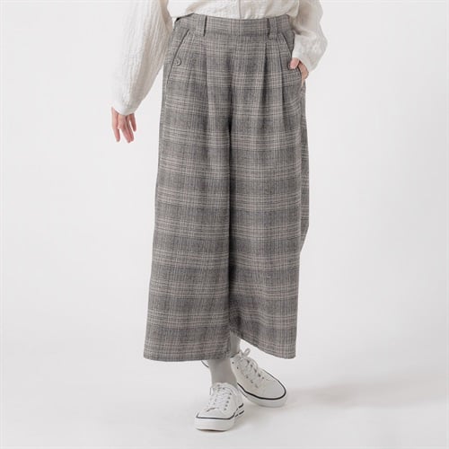 再生ポリ入 ワイドクロプトパンツ レディス SELF+SERVICE(セルフ＋サービス) TK526504-SS(Ａウスクロ-S)