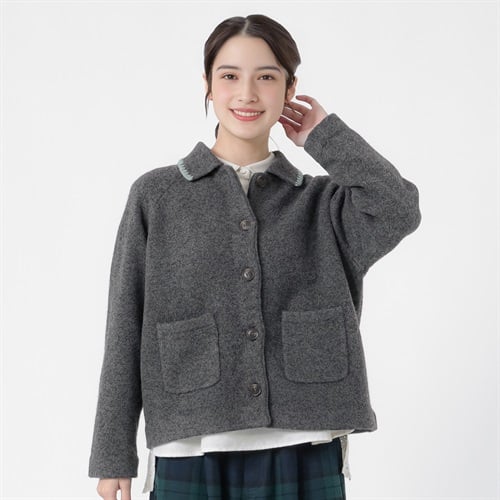 襟刺繍ニットジャケット レディス SELF+SERVICE(セルフ＋サービス) CP697530-SS