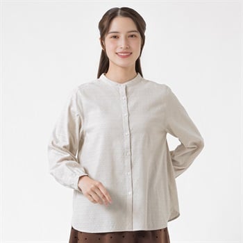 オーガニック綿入お花ジャカードシャツ レディス SELF+SERVICE(セルフ＋サービス) ONP6016717-SS(Ａウスクロ-M)