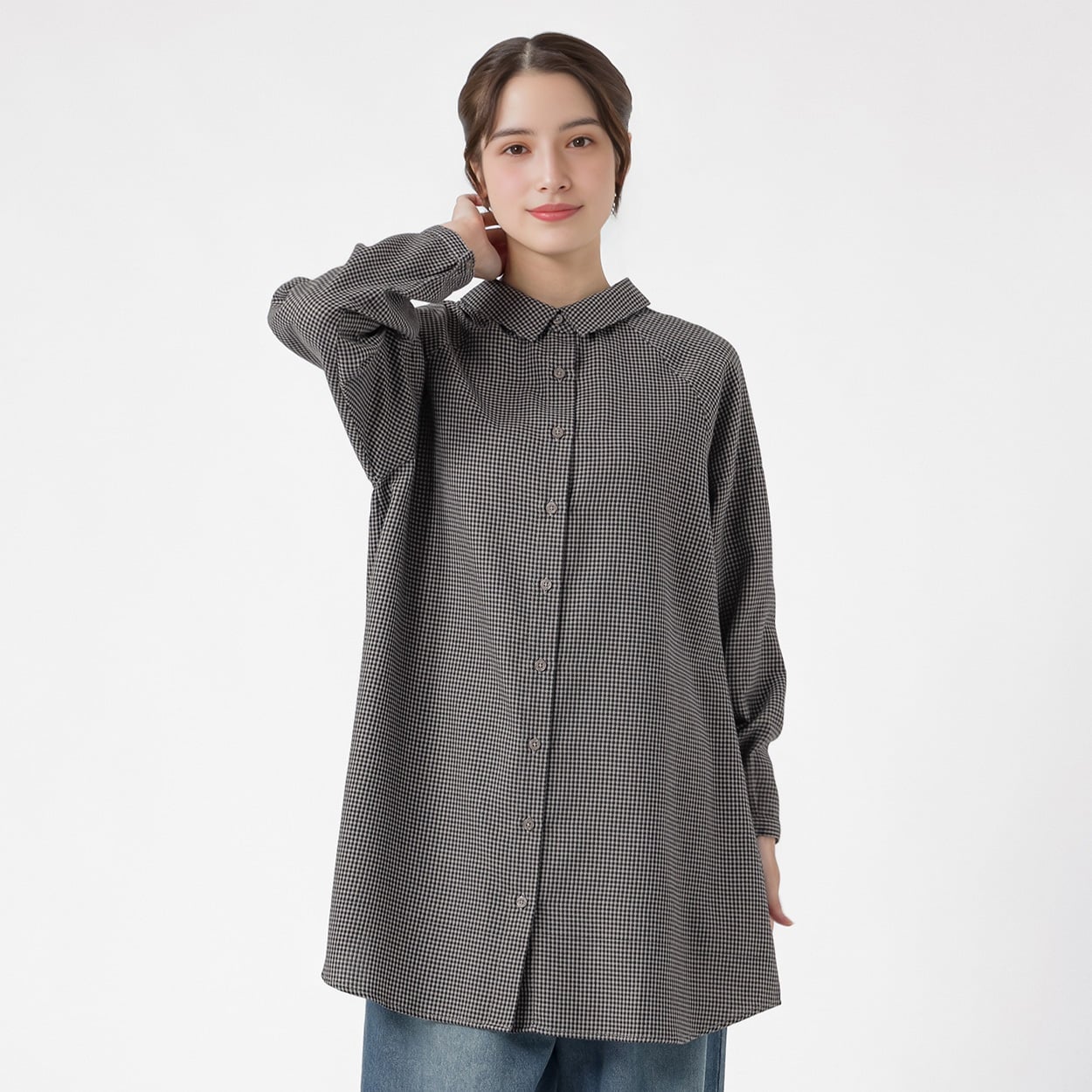 オーガニック綿入2wayチュニック レディス SELF+SERVICE(セルフ＋サービス) ONP6016723-SS(チャコ－ルグレ－-M)
