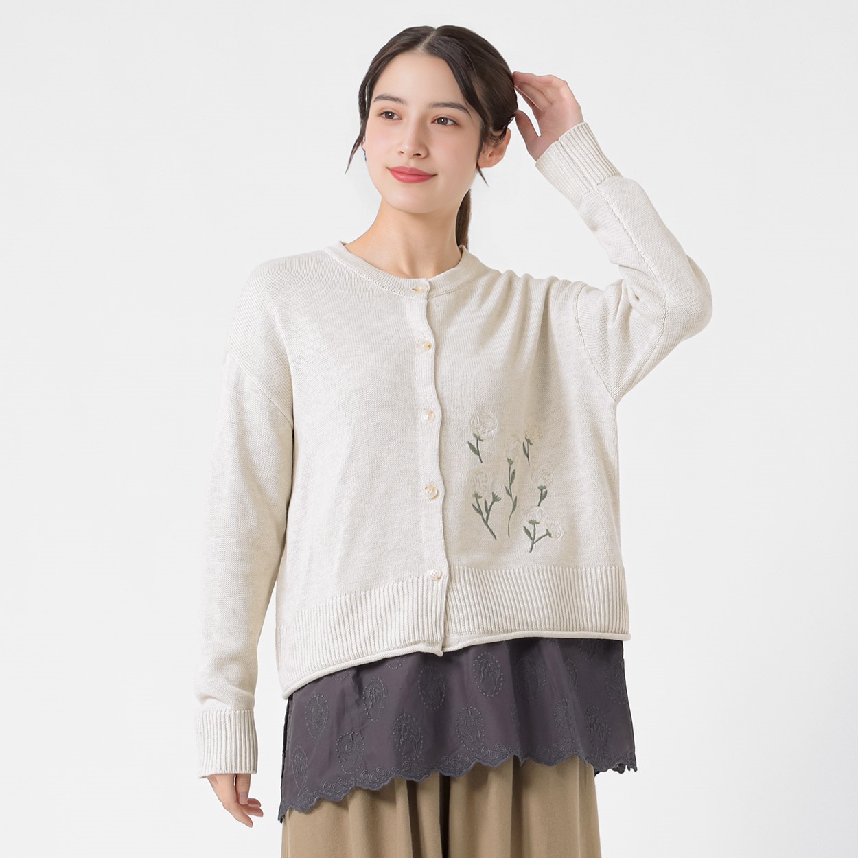 kippis カーディガン レディス SELF+SERVICE(セルフ＋サービス) YG2609IS05-SS(アイボリー-L)