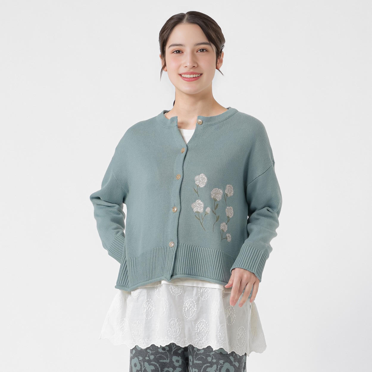 kippis カーディガン レディス SELF+SERVICE(セルフ＋サービス) YG2609IS05-SS(ウスアオ-L)