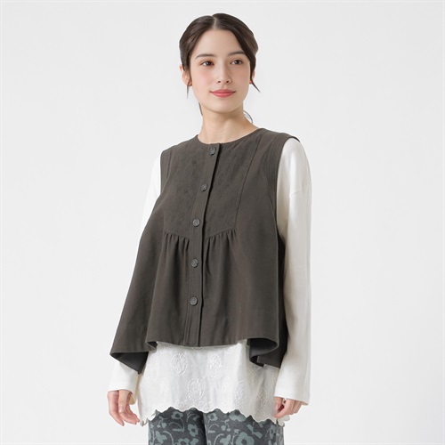 kippis 部分刺繍ベスト レディス SELF+SERVICE(セルフ＋サービス) YG2609IS1B-SS