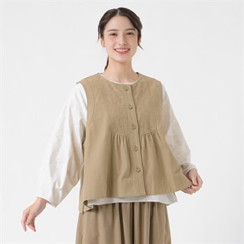 kippis 部分刺繍ベスト レディス SELF+SERVICE(セルフ＋サービス) YG2609IS1B-SS(チャ-M)