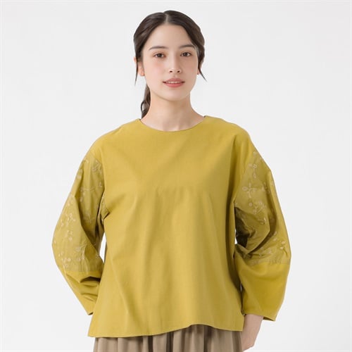 kippis 袖刺繍Tブラウス レディス SELF+SERVICE(セルフ＋サービス) YG2609IS2B-SS(コイキイロ-M)