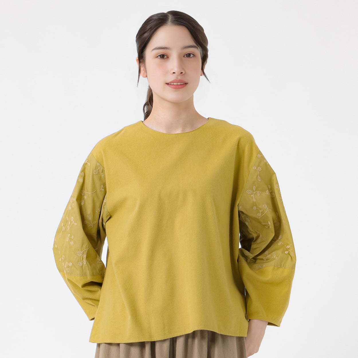 kippis 袖刺繍Tブラウス レディス SELF+SERVICE(セルフ＋サービス) YG2609IS2B-SS(コイキイロ-L)