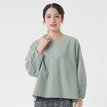 kippis 袖刺繍Tブラウス レディス SELF+SERVICE(セルフ＋サービス) YG2609IS2B-SS(ウスミドリ-M)