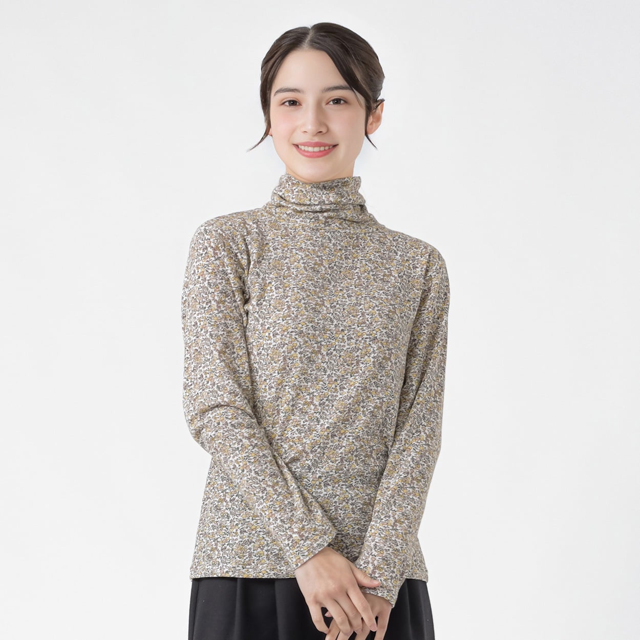 オーガニック綿混 プリントタートルTシャツ レディス SELF+SERVICE(セルフ＋サービス) P29103-SS(キイロ-L)