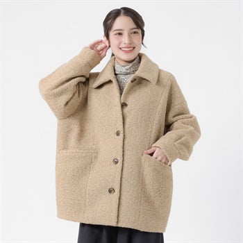コクーンボアコート レディス SELF+SERVICE(セルフ＋サービス) SP26AW-SEL-04(ウスチャ-M)