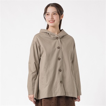 オーガニックコットン入 フード付アウター レディス SELF+SERVICE(セルフ＋サービス) TK526512-SS(ウスチャ-M)