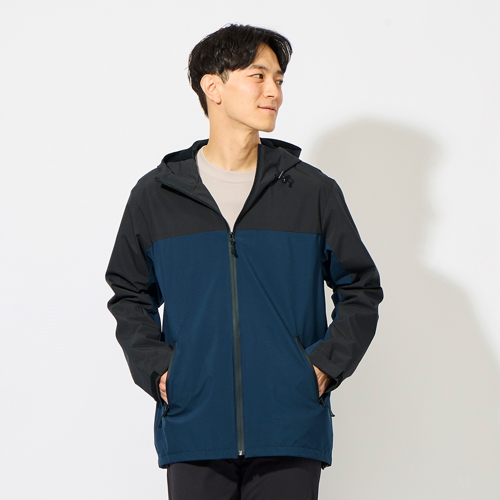 マウンテンコート 撥水 ストレッチ 防汚 防風 防花粉 UVカット 耐水圧10,000mm フロント止水ファスナー使用 メンズ(コイアオ-L)