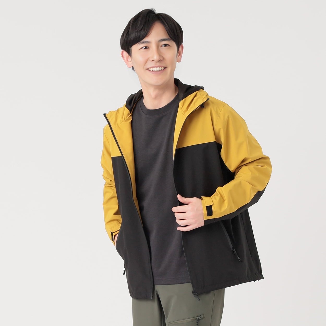 マウンテンコート 撥水 ストレッチ 防汚 防風 防花粉 UVカット 耐水圧10,000mm フロント止水ファスナー使用 メンズ(Ａコイキイロ-L)