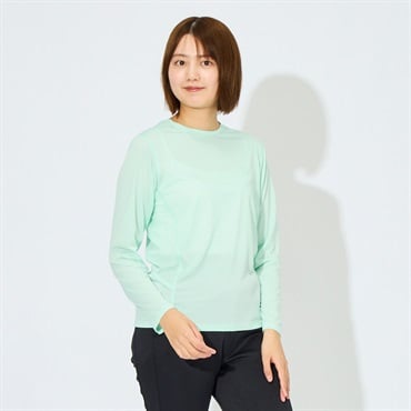 クルーネック長袖Tシャツ 吸水速乾 制菌 RILLFOX レディス(ウスミドリ-M)