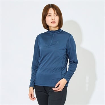 ハーフZIP長袖Tシャツ 吸水速乾 制菌 RILLFOX レディス(コイアオ-M)