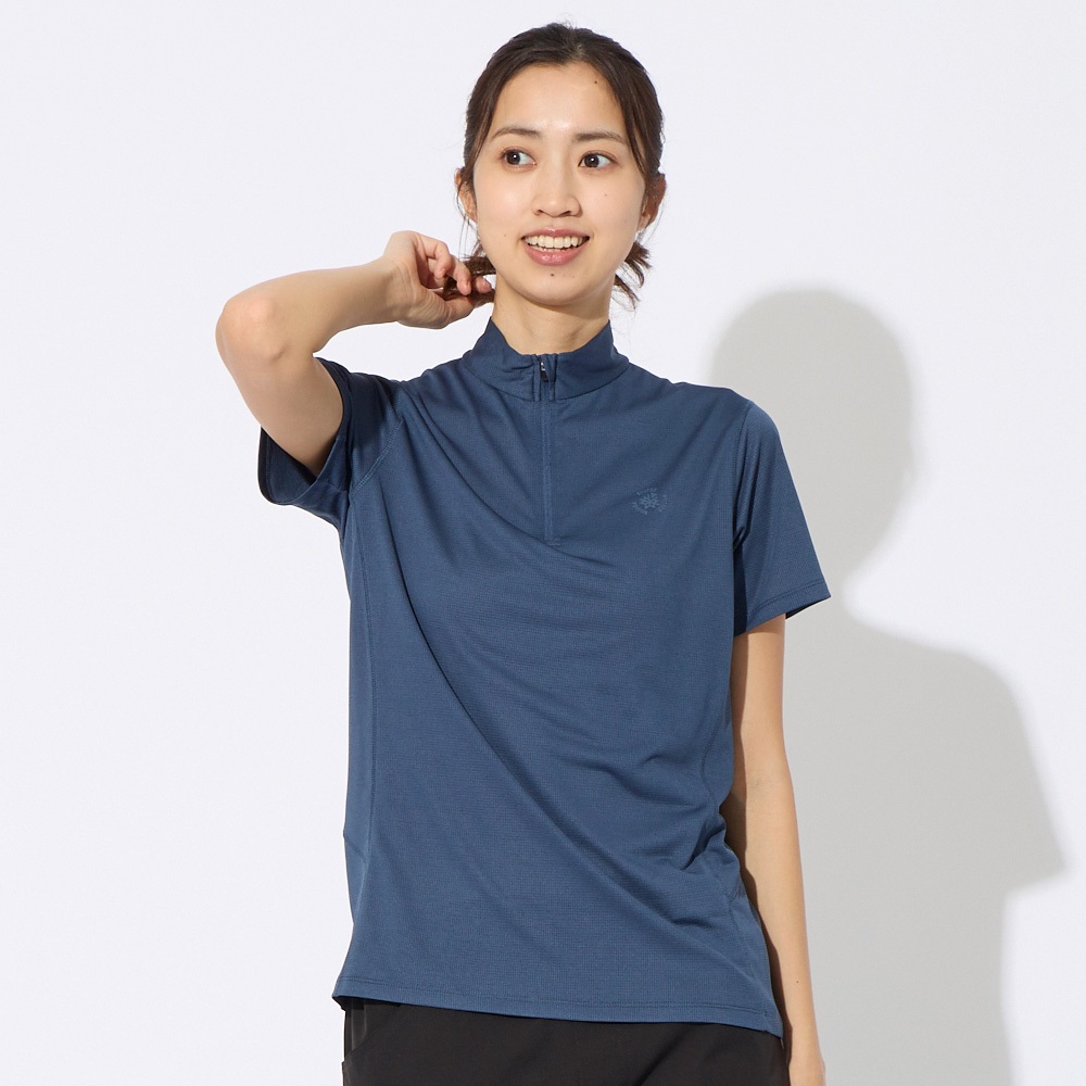 人気の春夏 ハーフZIP半袖Tシャツ 吸水速乾 イオン | レディス RILLFOX 制菌 レディースウェア