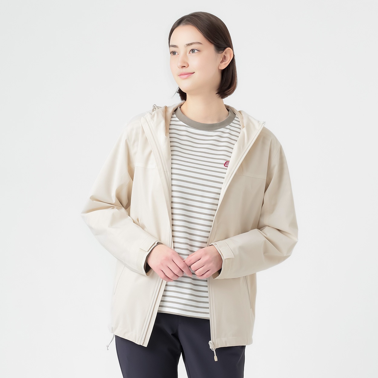 オールウェザーマウンテンパーカー UV・撥水・防風・防汚・花粉が付きにくい レディス(シロ-L)