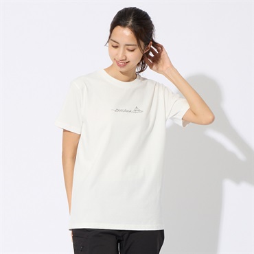LOGOS PARK(ロゴスパーク) 半袖プリントTシャツ スパイラルロゴプリント  USAコットン レディス(シロ-XL)