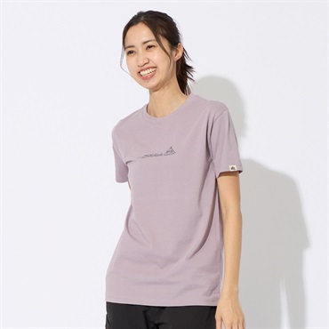 LOGOS PARK(ロゴスパーク) 半袖プリントTシャツ スパイラルロゴプリント  USAコットン レディス(ウスムラサキ-L)