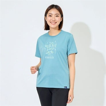 PenField（ペンフィールド） 半袖Ｔシャツ LOVEプリント 驚異の速乾力 ナチュラルな風合い 抗菌防臭 レディス(アオ-XL)