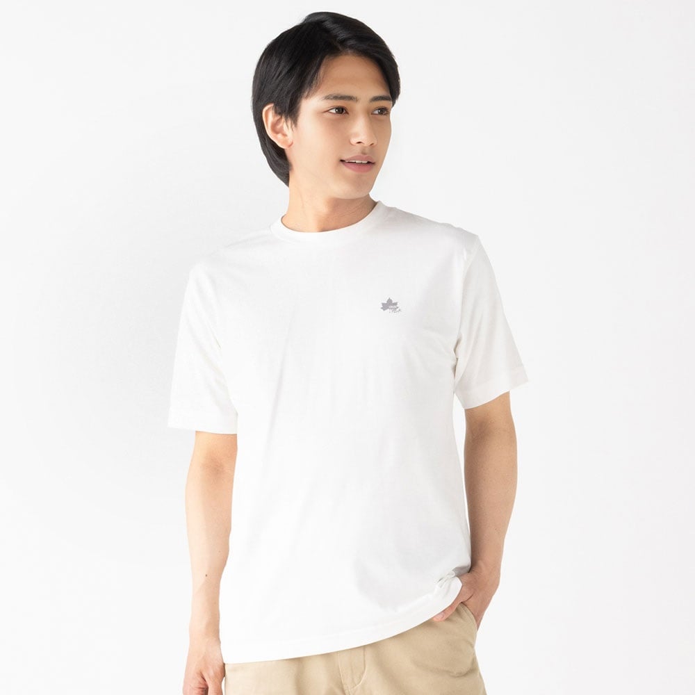 LOGOS PARK(ロゴスパーク) バックプリントTシャツ 吸汗速乾 メンズ(シロ-M)