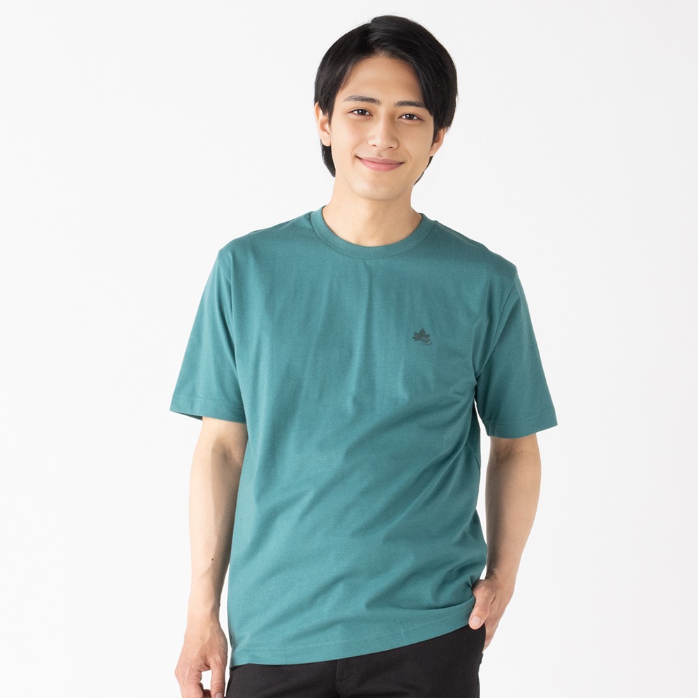 LOGOS PARK(ロゴスパーク) バックプリントTシャツ 吸汗速乾 メンズ(ミドリ-L)