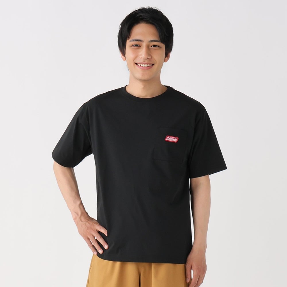 coleman(コールマン) ポケット付きドライ半袖Ｔシャツ 吸水速乾 メンズ(クロ-M)