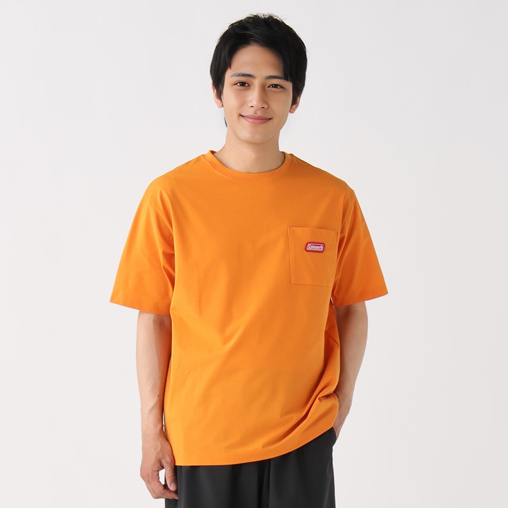 coleman(コールマン) ポケット付きドライ半袖Ｔシャツ 吸水速乾 メンズ(ダイダイ-XL)