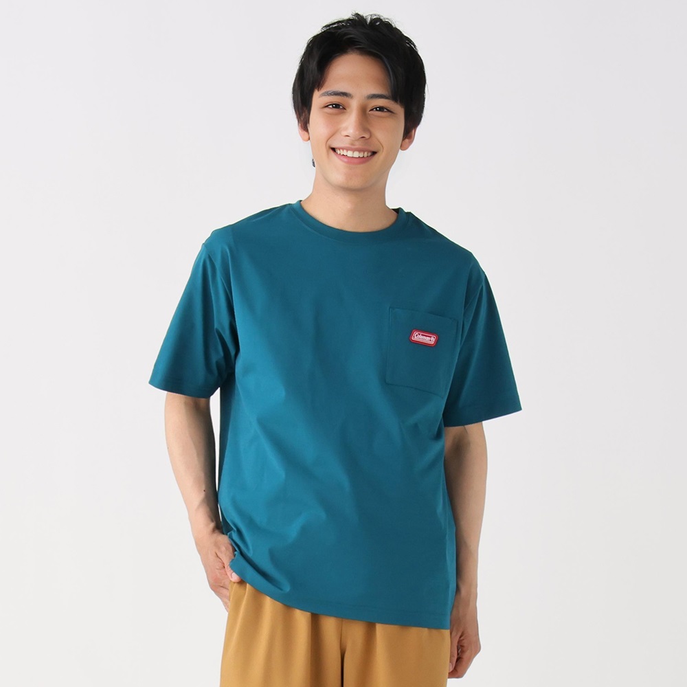 coleman(コールマン) ポケット付きドライ半袖Ｔシャツ 吸水速乾 メンズ(ミドリ-L)