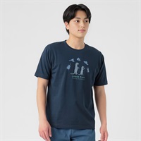 綿タッチプリントTシャツ 吸汗速乾 メンズ(コイアオ-M)