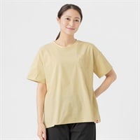 Tシャツ さらりとした生地  ポケット付 レディス(ウスキイロ-M)