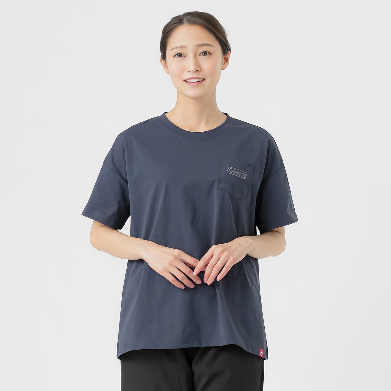 Tシャツ さらりとした生地  ポケット付 レディス(コイアオ-XL)