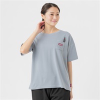 Tシャツ 肌離れがよい裏メッシュ 動物モチーフデザイン レディス(ウスアオ-M)