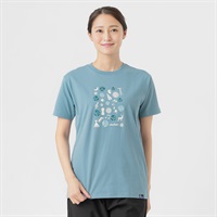 半袖Ｔシャツ グラフィックプリント プレーティング天竺 レディス(アオ-M)