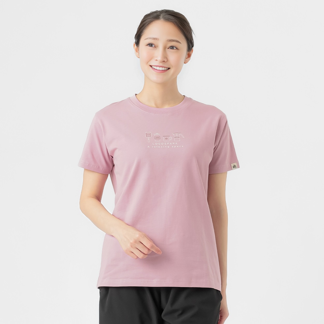 Ｔシャツ 山の道具プリント ＬＯＧＯＳ ＰＡＲＫ レディス(ウスアカ-XL)
