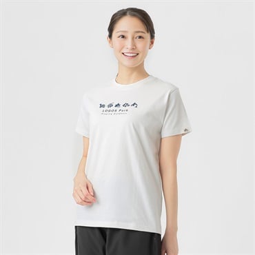 Ｔシャツ アニマルプリント ＬＯＧＯＳ ＰＡＲＫ レディス(シロ-M)