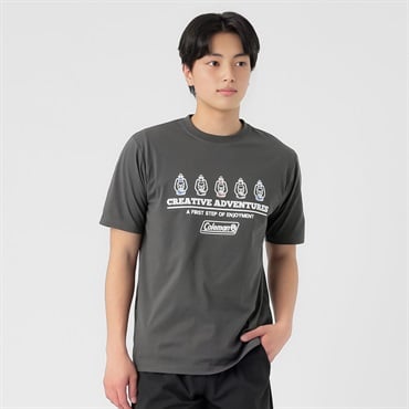 コールマン天竺プリント半袖Tシャツ メンズ(チャコ－ルグレ－-M)