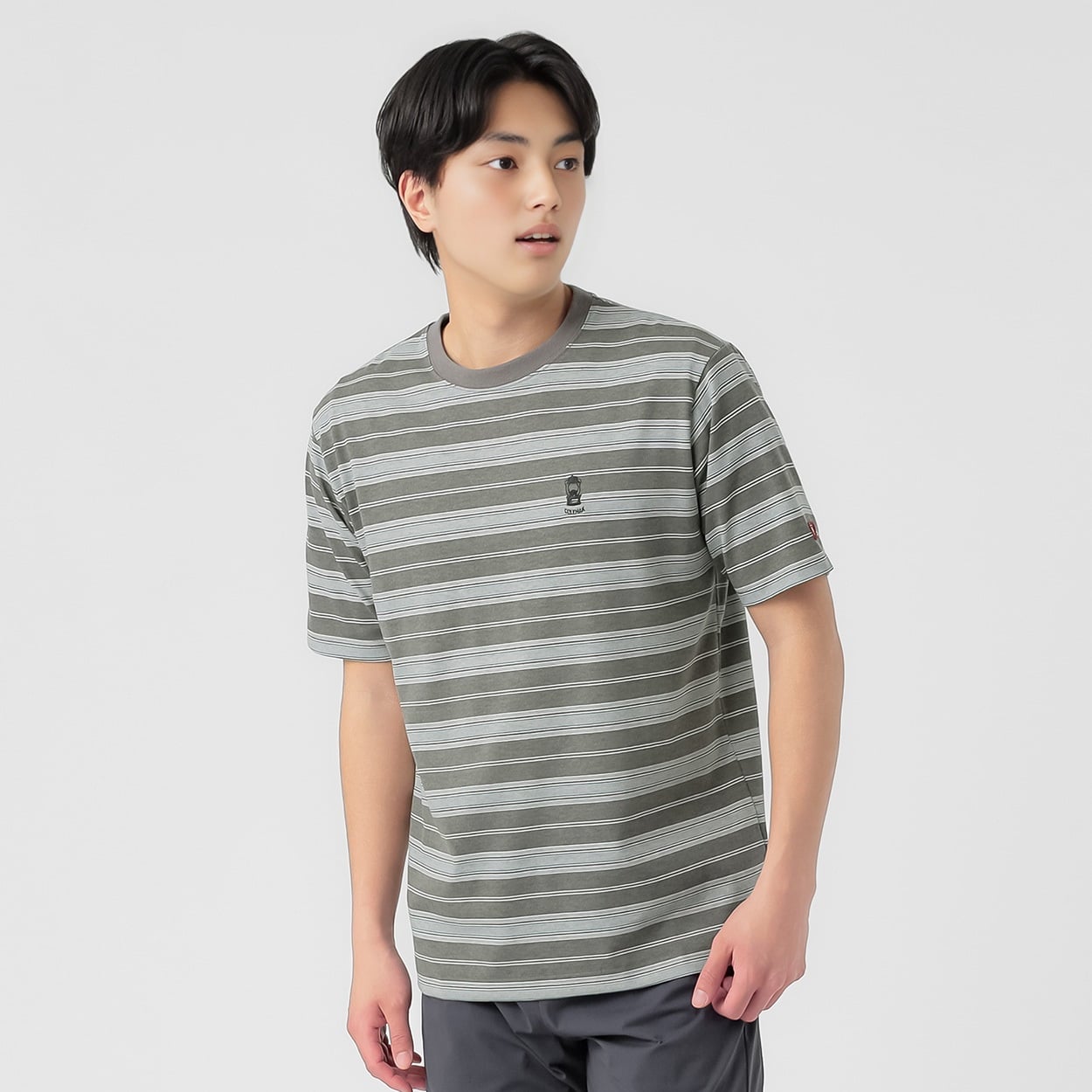コールマン天竺ボーダー半袖Tシャツ メンズ(クロ-M)