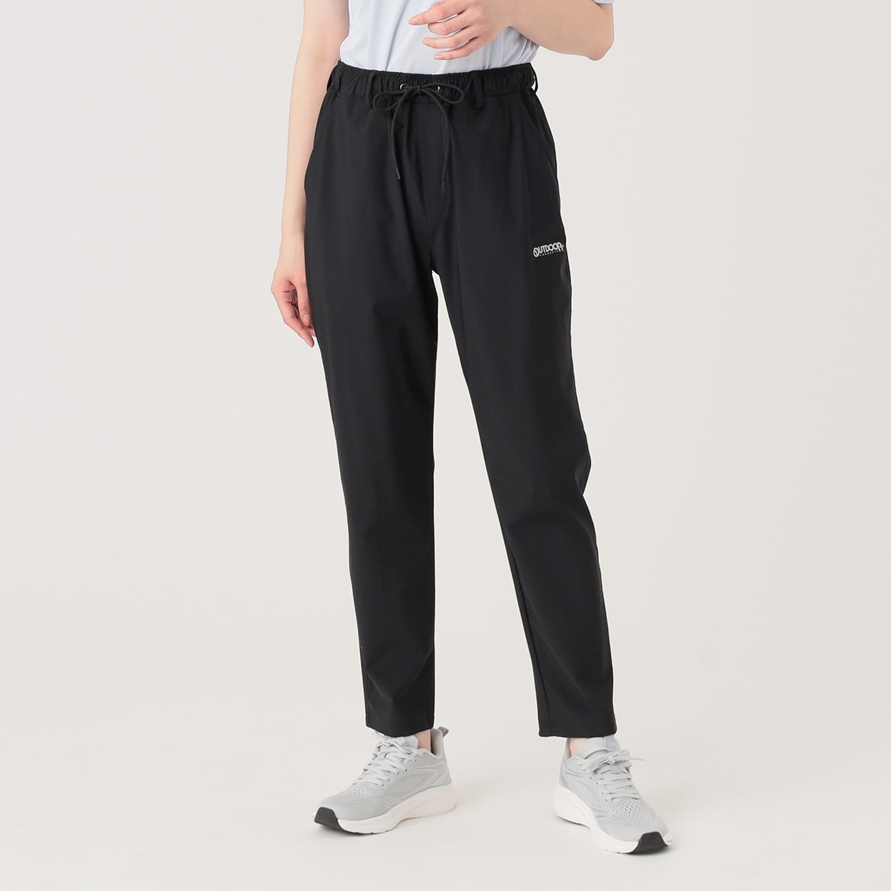 OUTDOOR PRODUCTS(アウトドア プロダクツ) 冷感ニットパンツ 驚くほど伸びる冷感アクティブパンツ レディス(クロ-M)
