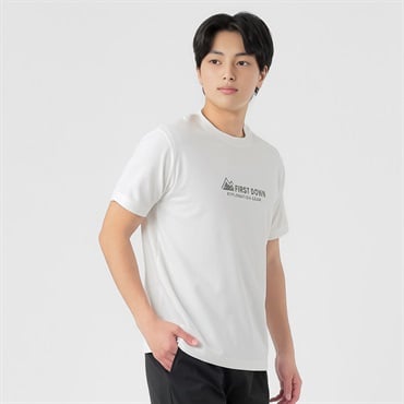 FIRST DOWN EXPLORATION GEAR カットソー アイスコットンロゴプリントTシャツ メンズ(シロ-M)