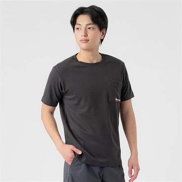 FIRST DOWN EXPLORATION GEAR カットソー アイスコットン胸ポケット刺繡Tシャツ メンズ(チャコ－ルグレ－-M)