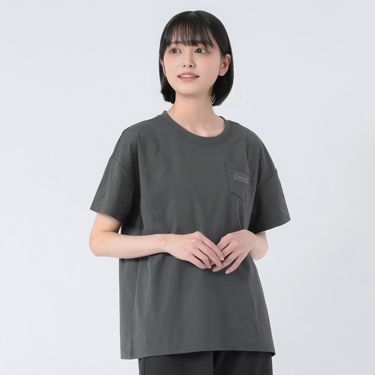 Coleman(コールマン) ワンポイント半袖Ｔシャツ 吸水速乾 レディス(チャコ－ルグレ－-M)