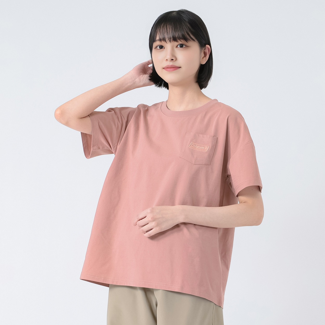 YENN イエン　Tシャツ　ピンク　新品 Coleman(コールマン) ワンポイント半袖Tシャツ 吸水速乾 レディス