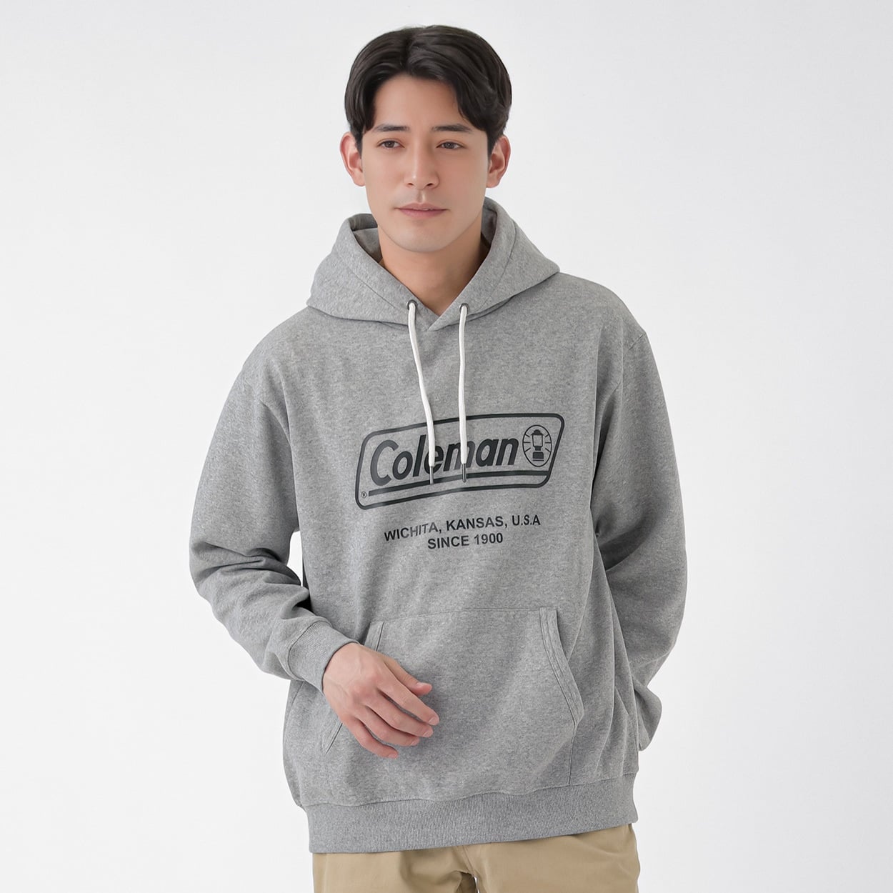Coleman(コールマン) Coleman ロゴプリント裏起毛パーカー メンズ(ウスクロ-M)