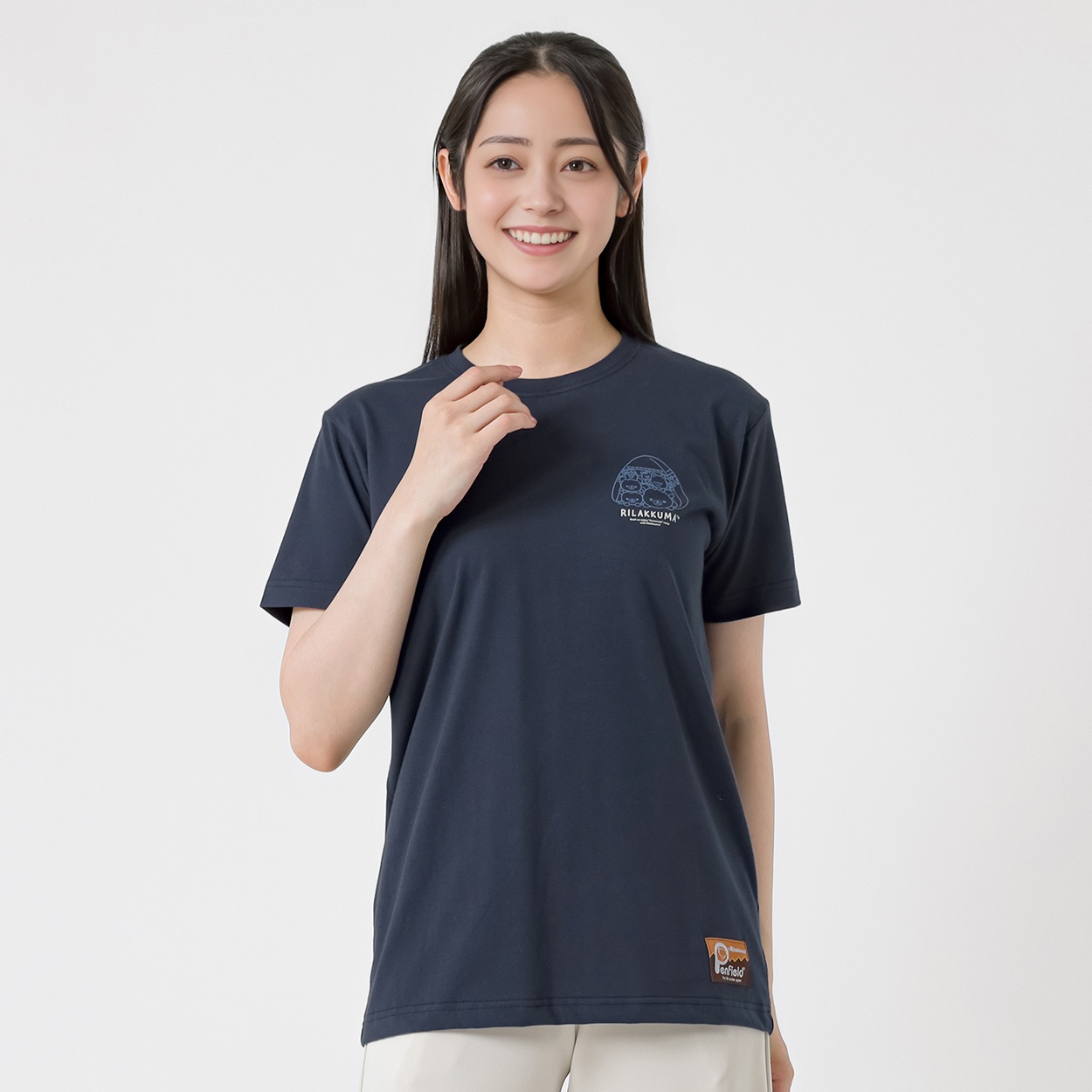 PENFIELD×RILAKKUMA （リラックマ） ワンポイント半袖Ｔシャツ グラフィックプリント プレーティング天竺 レディス(コイアオ-L)