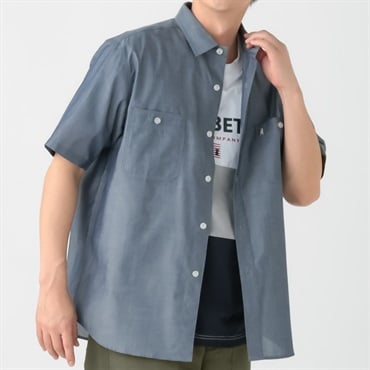 MACBETH(マクベス) 半袖シャンブレーシャツ メンズ(コイアオ-M)