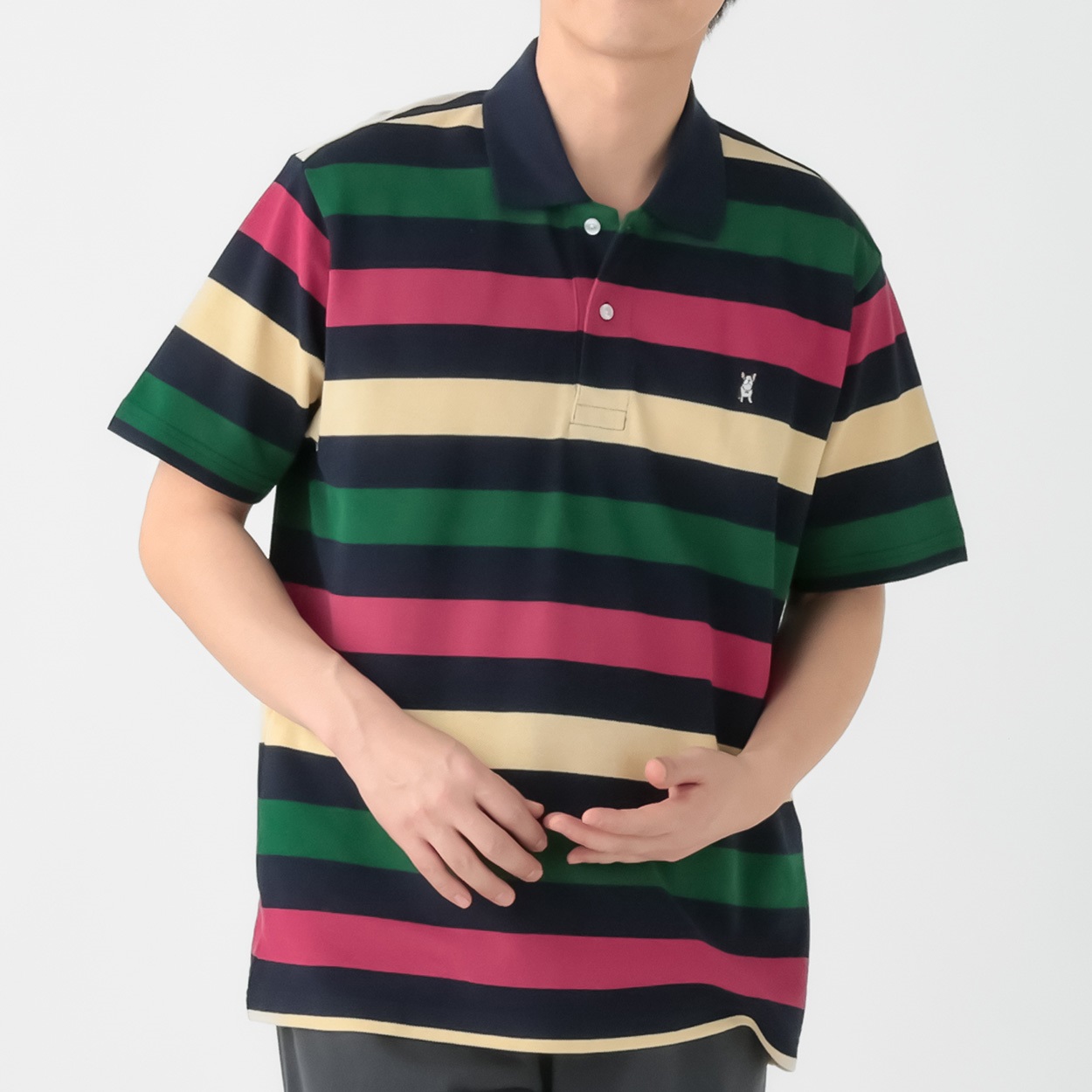MACBETH(マクベス) 半袖ボーダーポロ メンズ(コイアオ-XL)