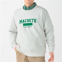MACBETH(マクベス) ミニ裏毛モチーフトレーナー メンズ(シロ-M)