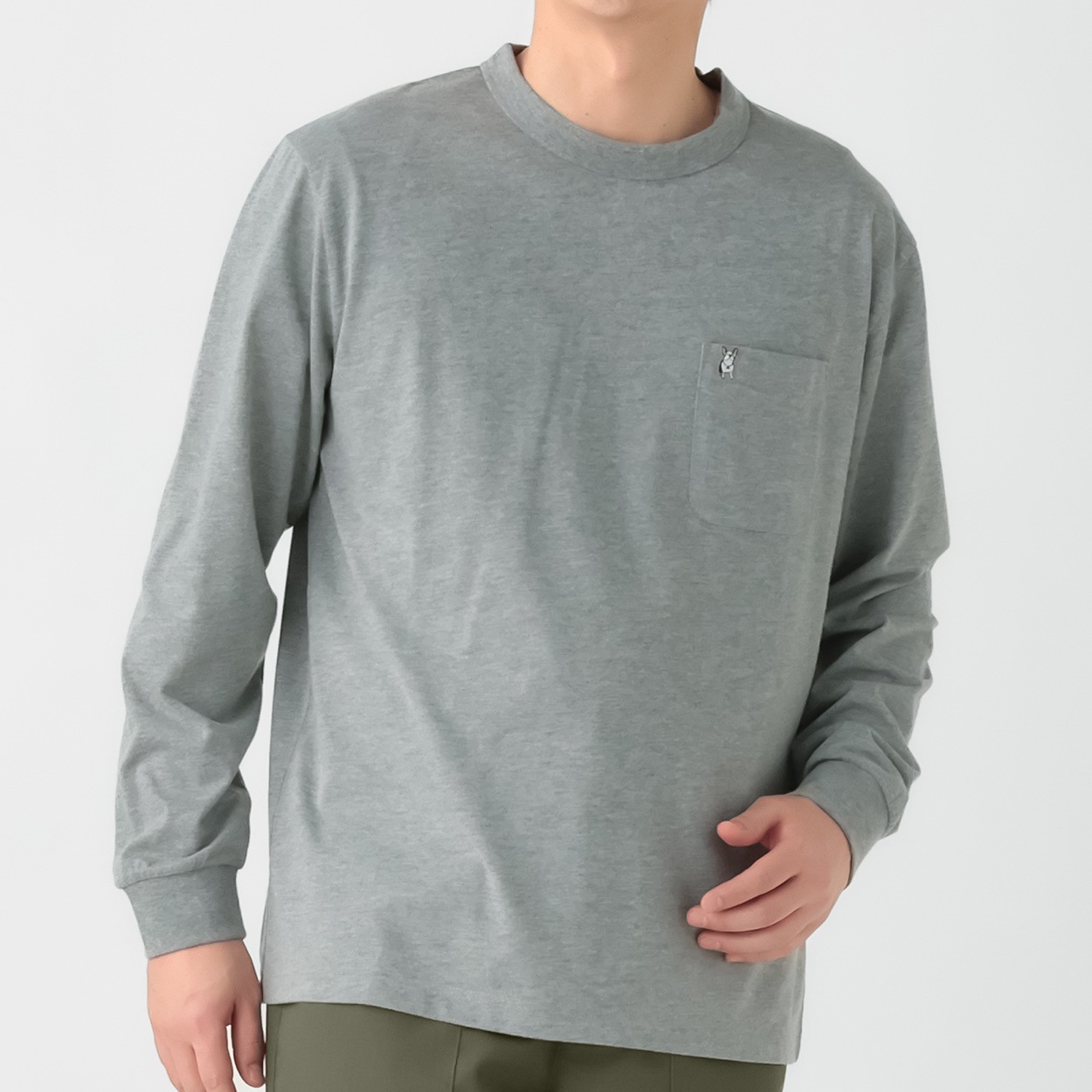 MACBETH(マクベス) ポケット付きロングTシャツ メンズ(チャコ－ルグレ－-L)