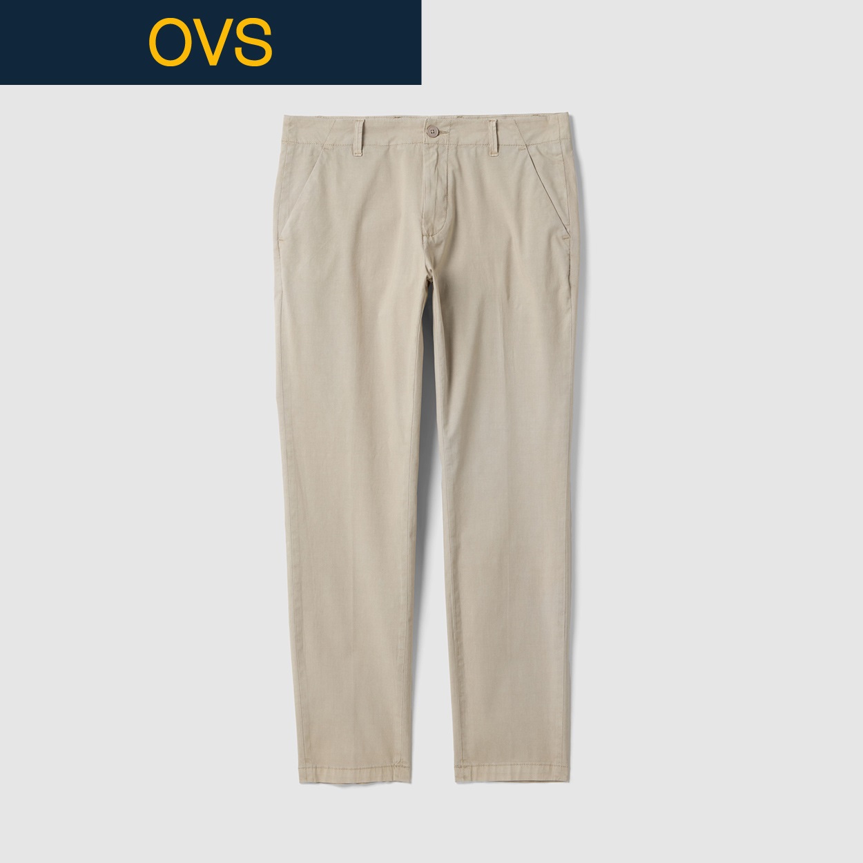 OVS（オヴィエッセ） ストレッチポプリンチノパンツ 2566345(ライトベージュ-L)